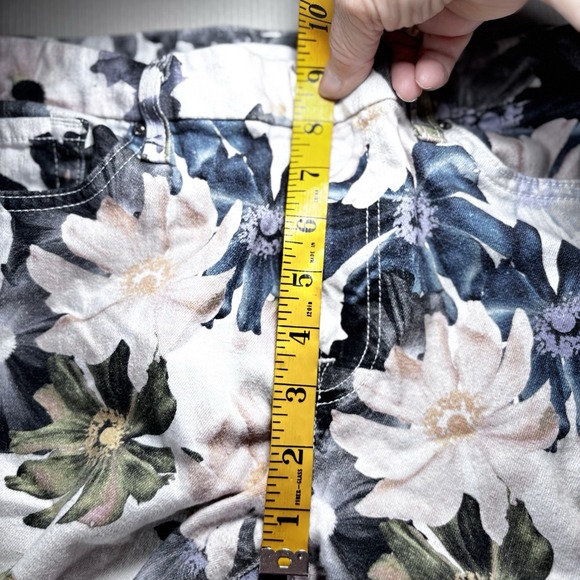 7 For All Mankind Floral Print Ankle Skinny Jeans Size 32 Made In USA - Picture 9 of 14